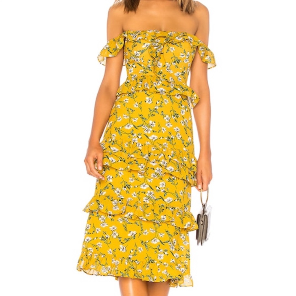 Tularosa Yellow Floral Dress Size XS
